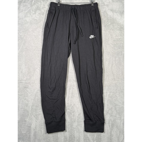 Nike Joggers Mens Large Black Sportswear Club Jersey Cuffed Pants BV2762-010 - Picture 1 of 9